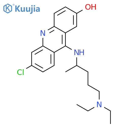 6-chloro-9-[(4-diethylamino-1-methyl-butyl)amino]acridin-2-ol structure