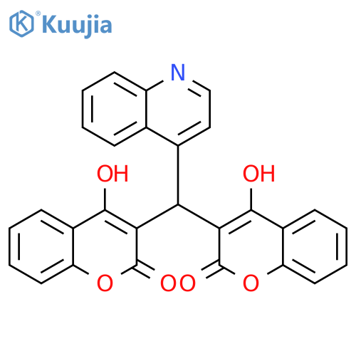 2H-1-Benzopyran-2-one, 3,3'-(4-quinolinylmethylene)bis[4-hydroxy- structure