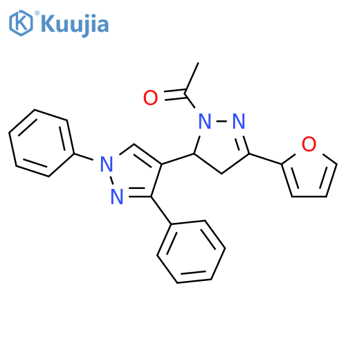 1-5-(furan-2-yl)-1',3'-diphenyl-3,4-dihydro-1'H,2H-3,4'-bipyrazole-2-ylethan-1-one structure
