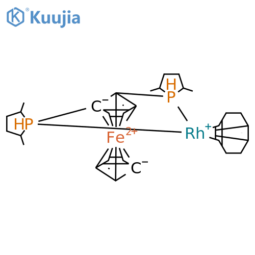 1,2-Bis((2S,5S)-2,5-dimethylphospholano)ethane(cyclooctadiene)rhodium(I) tr ifluoromethanesulfonate structure