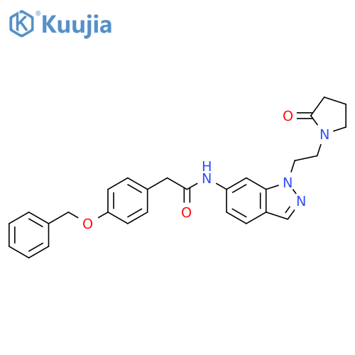 Benzeneacetamide,N-[1-[2-(2-oxo-1-pyrrolidinyl)ethyl]-1H-indazol-6-yl]-4-(phenylmethoxy)- structure