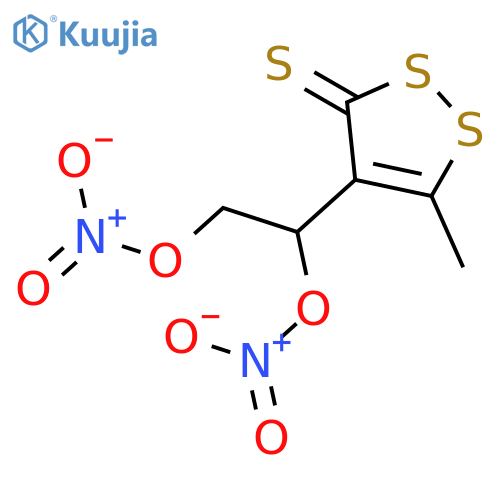 3H-1,2-Dithiole-3-thione, 4-[1,2-bis(nitrooxy)ethyl]-5-methyl- structure