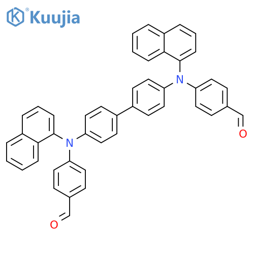 4,4'-([1,1'-Biphenyl]-4,4'-diylbis(naphthalen-1-ylazanediyl))dibenzaldehyde structure