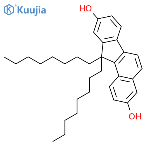 11H-BENZO[A]FLUORENE-3,9-DIOL, 11,11-DIOCTYL- structure