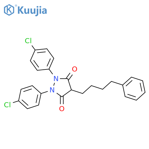 3,5-PYRAZOLIDINEDIONE, 1,2-BIS(4-CHLOROPHENYL)-4-(4-PHENYLBUTYL)- structure