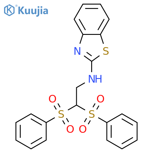 2-BENZOTHIAZOLAMINE, N-[2,2-BIS(PHENYLSULFONYL)ETHYL]- structure