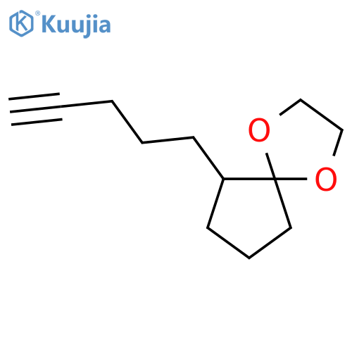 1,4-DIOXASPIRO[4.4]NONANE, 6-(4-PENTYNYL)- structure