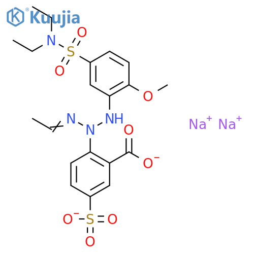 Benzoic acid,2-[3-[5-[(diethylamino)sulfonyl]-2-methoxyphenyl]-1-ethyl-2-triazen-1-yl]-5-sulfo-,sodium salt (1:2) structure