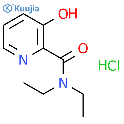 N,N-diethyl-3-hydroxypyridine-2-carboxamide monohydrochloride structure