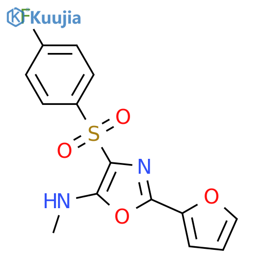 4-(4-fluorobenzenesulfonyl)-2-(furan-2-yl)-N-methyl-1,3-oxazol-5-amine structure