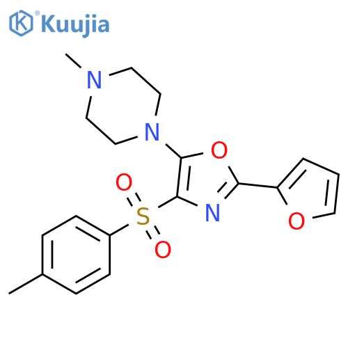 1-2-(furan-2-yl)-4-(4-methylbenzenesulfonyl)-1,3-oxazol-5-yl-4-methylpiperazine structure