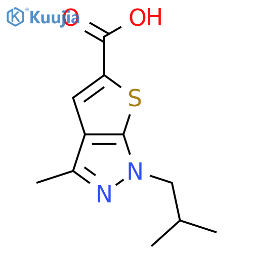 3-methyl-1-(2-methylpropyl)-1H-thieno2,3-cpyrazole-5-carboxylic acid structure