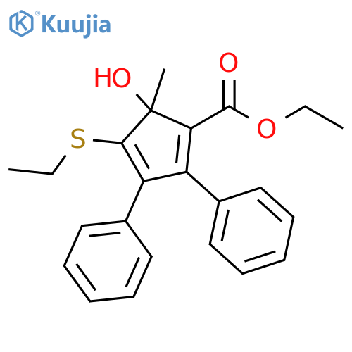 1,3-Cyclopentadiene-1-carboxylic acid, 4-(ethylthio)-5-hydroxy-5-methyl-2,3-diphenyl-, ethyl ester structure