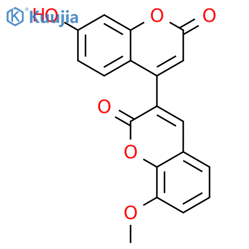 [3,4'-BI-2H-1-BENZOPYRAN]-2,2'-DIONE, 7'-HYDROXY-8-METHOXY- structure