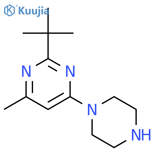 Pyrimidine, 2-(1,1-dimethylethyl)-4-methyl-6-(1-piperazinyl)- structure