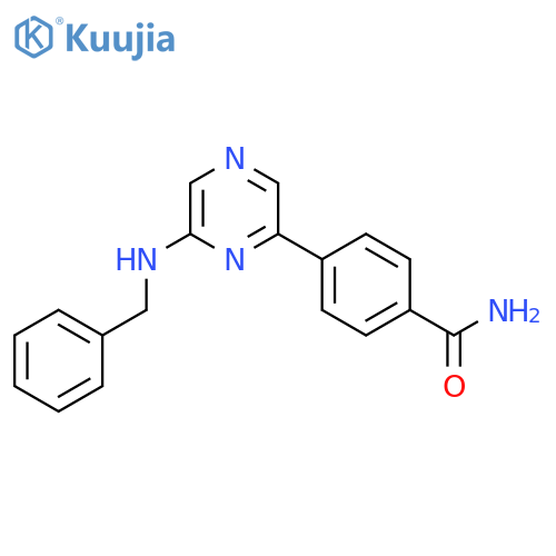 BENZAMIDE, 4-[6-[(PHENYLMETHYL)AMINO]PYRAZINYL]- structure