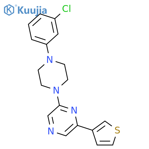 PYRAZINE, 2-[4-(3-CHLOROPHENYL)-1-PIPERAZINYL]-6-(3-THIENYL)- structure