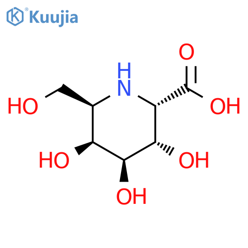 2-Piperidinecarboxylic acid, 3,4,5-trihydroxy-6-(hydroxymethyl)-,(2S,3S,4S,5S,6R)- structure