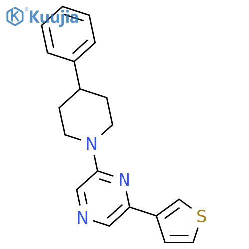 Pyrazine, 2-(4-phenyl-1-piperidinyl)-6-(3-thienyl)- structure