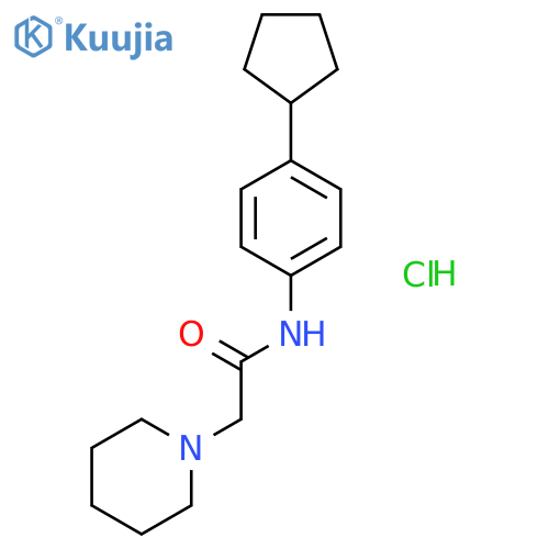 N-(4-cyclopentylphenyl)-2-piperidin-1-ylacetamide hydrochloride structure