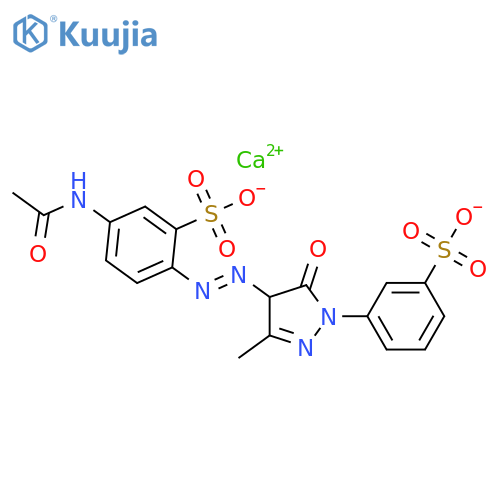 Benzenesulfonic acid,5-(acetylamino)-2-[2-[4,5-dihydro-3-methyl-5-oxo-1-(3-sulfophenyl)-1H-pyrazol-4-yl]diazenyl]-,calcium salt (1:1) structure