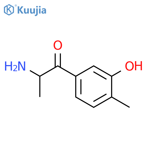 2-amino-1-(3-hydroxy-4-methylphenyl)propan-1-one structure