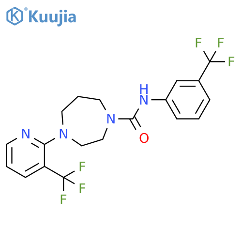 1H-1,4-Diazepine-1-carboxamide,hexahydro-N-[3-(trifluoromethyl)phenyl]-4-[3-(trifluoromethyl)-2-pyridinyl]- structure