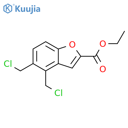 2-BENZOFURANCARBOXYLIC ACID, 4,5-BIS(CHLOROMETHYL)-, ETHYL ESTER structure
