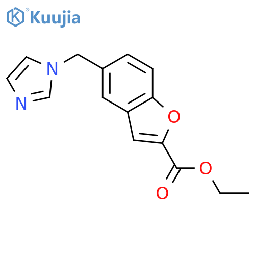 2-BENZOFURANCARBOXYLIC ACID, 5-(1H-IMIDAZOL-1-YLMETHYL)-, ETHYL ESTER structure