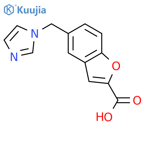 2-BENZOFURANCARBOXYLIC ACID, 5-(1H-IMIDAZOL-1-YLMETHYL)- structure