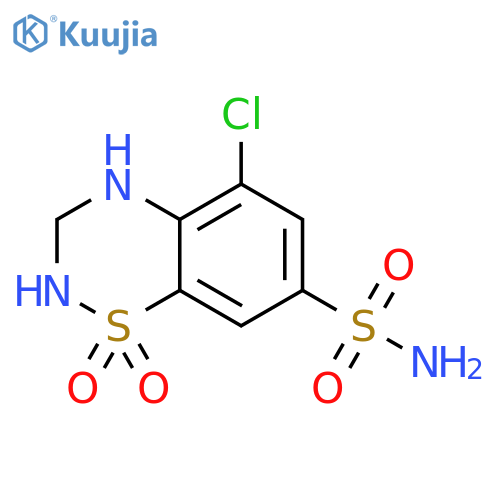 5-Chloro-1,1-dioxo-3,4-dihydro-2H-benzoe1,2,4thiadiazine-7-sulfonamide structure