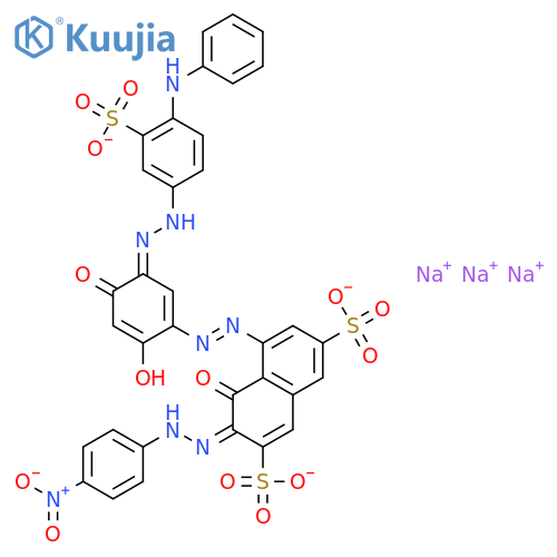 2,7-Naphthalenedisulfonicacid,5-[2-[2,4-dihydroxy-5-[2-[4-(phenylamino)-3-sulfophenyl]diazenyl]phenyl]diazenyl]-4-hydroxy-3-[2-(4-nitrophenyl)diazenyl]-,sodium salt (1:3) structure