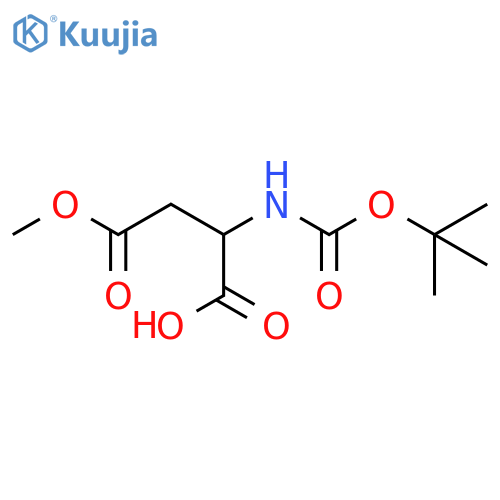 2-((Tert-Butoxycarbonyl)amino)-4-methoxy-4-oxobutanoic acid structure
