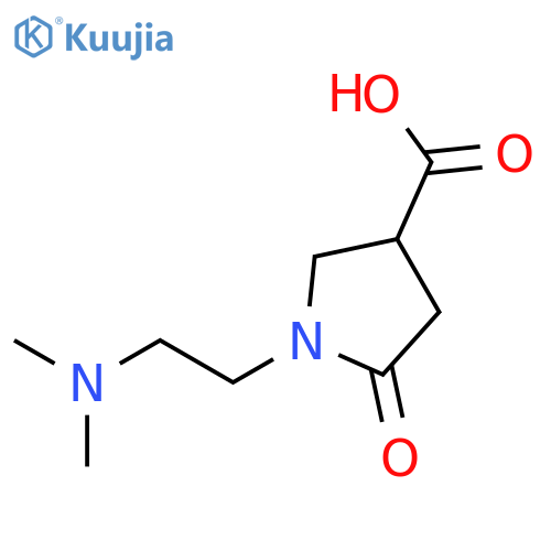 1-2-(dimethylamino)ethyl-5-oxopyrrolidine-3-carboxylic acid structure