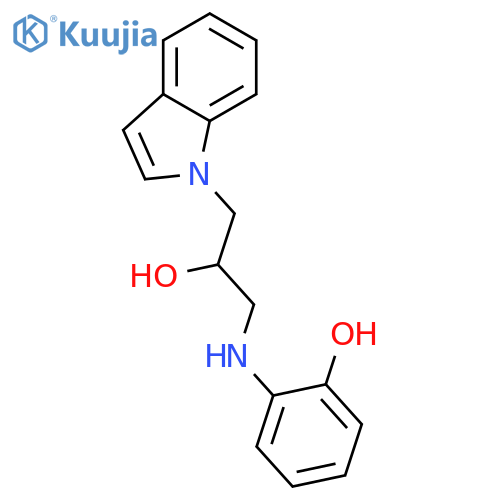 2-(2-Hydroxy-3-indol-1-yl-propylamino)-phenol structure
