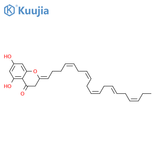 2,3-Dihydro-5,7-dihydroxy-2-(4,7,10,13,16-nonadecapentaenylidene)-4H-1-benzopyran-4-one; (2E,4'Z,7'Z,10'Z,13'Z,16'Z)-form structure