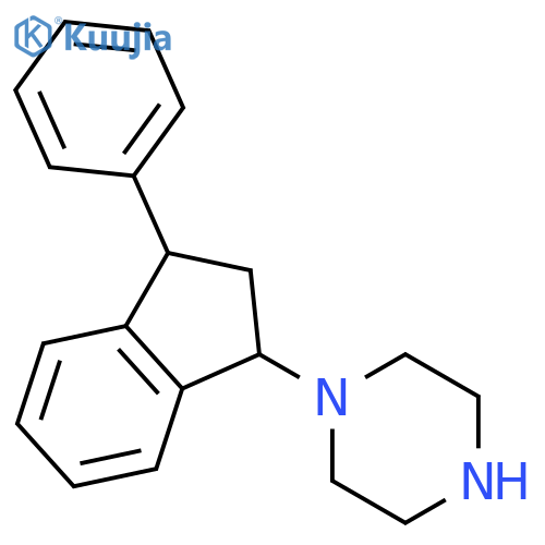 Piperazine, 1-(2,3-dihydro-3-phenyl-1H-inden-1-yl)- structure
