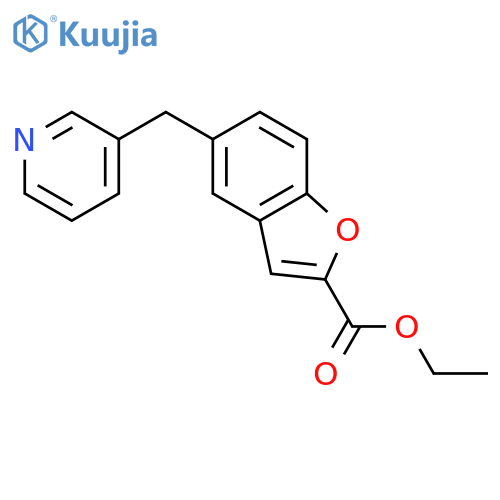 2-Benzofurancarboxylic acid, 5-(3-pyridinylmethyl)-, ethyl ester structure