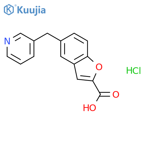 2-BENZOFURANCARBOXYLIC ACID, 5-(3-PYRIDINYLMETHYL)-, HYDROCHLORIDE structure