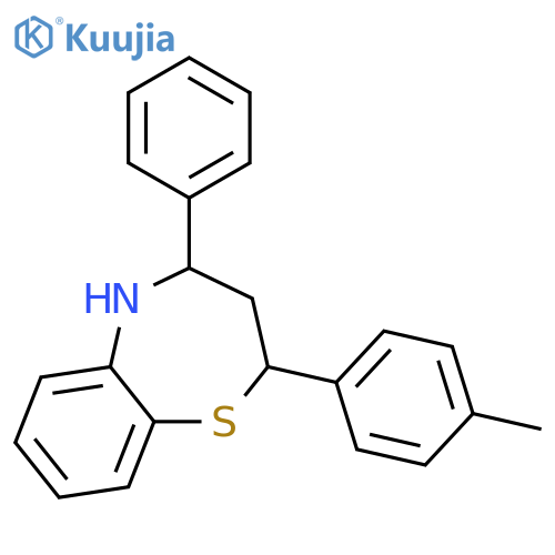 1,5-Benzothiazepine, 2,3,4,5-tetrahydro-2-(4-methylphenyl)-4-phenyl- structure