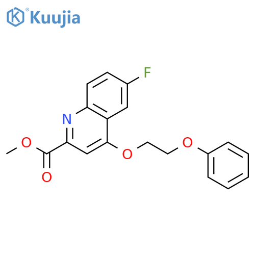 2-Quinolinecarboxylic acid, 6-fluoro-4-(2-phenoxyethoxy)-, methyl ester structure