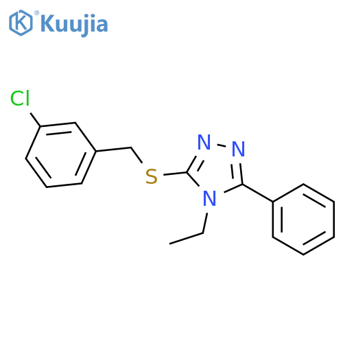 4H-1,2,4-TRIAZOLE, 3-[[(3-CHLOROPHENYL)METHYL]THIO]-4-ETHYL-5-PHENYL- structure