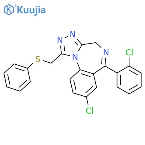 4H-[1,2,4]Triazolo[4,3-a][1,4]benzodiazepine,8-chloro-6-(2-chlorophenyl)-1-[(phenylthio)methyl]- structure