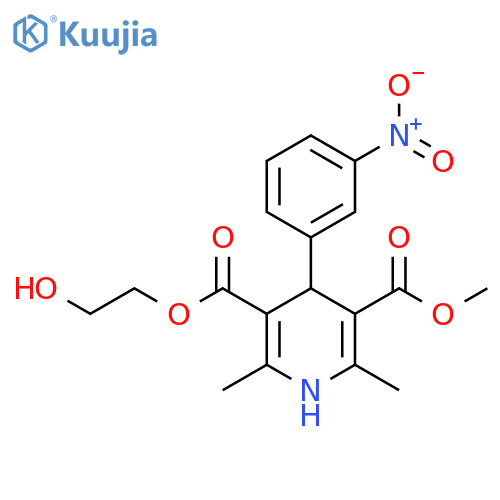 5-O-(2-Hydroxyethyl) 3-O-methyl 2,6-dimethyl-4-(3-nitrophenyl)-1,4-dihydropyridine-3,5-dicarboxylate structure