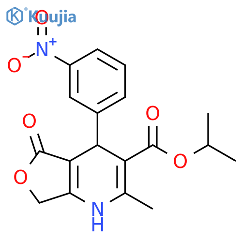 Furo[3,4-b]pyridine-3-carboxylic acid,1,4,5,7-tetrahydro-2-methyl-4-(3-nitrophenyl)-5-oxo-, 1-methylethyl ester structure