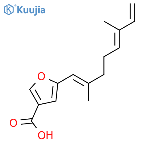 3-Furancarboxylic acid, 5-[(1E,5E)-2,6-dimethyl-1,5,7-octatrienyl]- structure