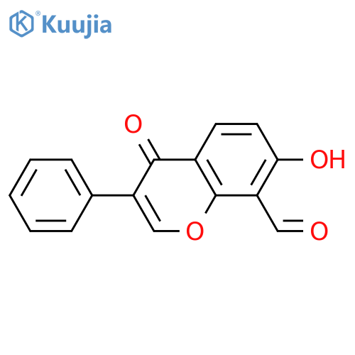 7-hydroxy-4-oxo-3-phenyl-4H-chromene-8-carbaldehyde structure