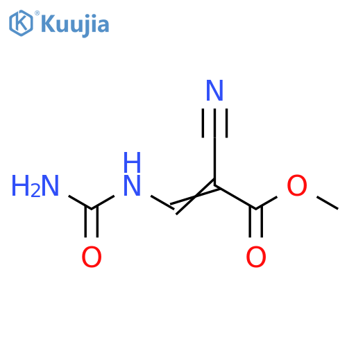2-Propenoic acid, 3-[(aminocarbonyl)amino]-2-cyano-, methyl ester structure