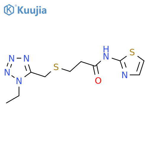 PROPANAMIDE, 3-[[(1-ETHYL-1H-TETRAZOL-5-YL)METHYL]THIO]-N-2-THIAZOLYL- structure