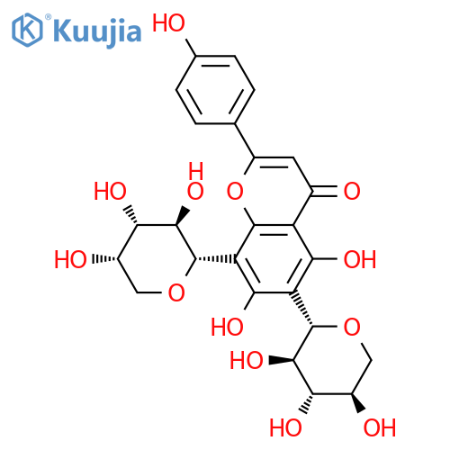 8-Arabinopyranosyl-4',5,7-trihydroxy-6-xylopyranosylflavone structure